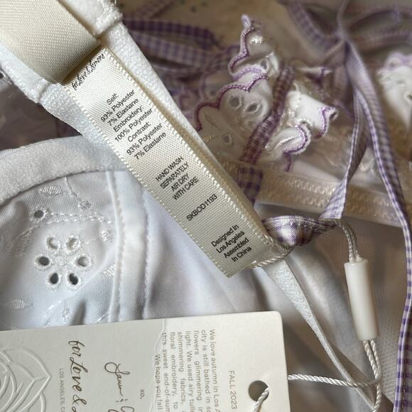 For Love & Lemons Daisy Eyelet Teddy Bodysuit Size 36B - Picture 11 of 11